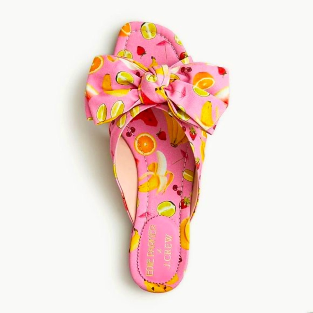 Edie Parker x J. Crew Fruit Bow Sandals